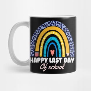 Happy Last Day of School Boho Leopard Rainbow Teachers Gift Mug